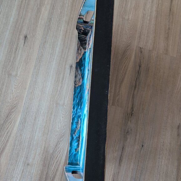 Wooden Serving Tray With Handles Featuring J. Gibson Seaside Artwork - Picture 6 of 6